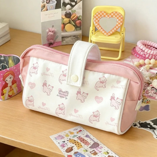 Japanese Dog Pencil Bag Simple Large Capacity Stationery Pouch Storage Bag Pencil Box for Middle High School Students Daily Use Peaceful Pleasures Health and Wellness