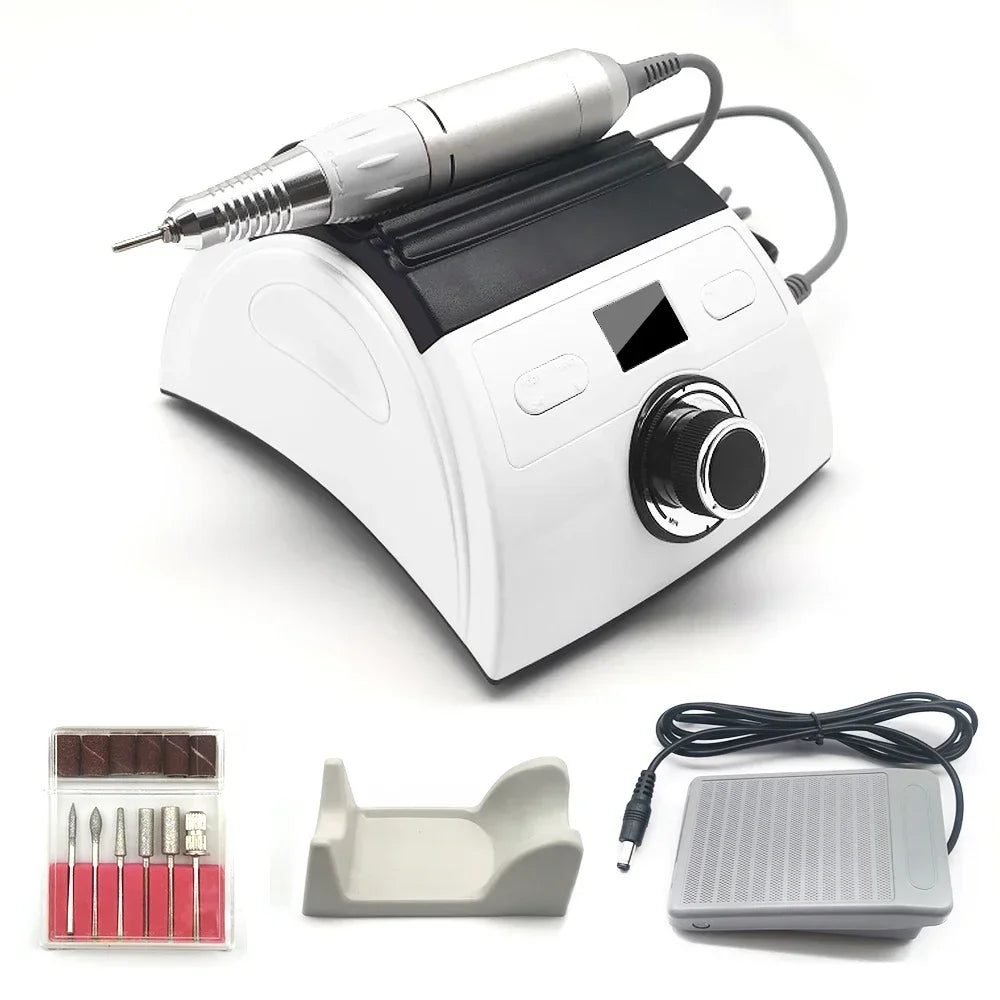 Professional Nail Drill Machine 35000RPM Manicure Machine Apparatus for Pedicure Kits Electric Nails File with Cutter Nail Tools Peaceful Pleasures Health and Wellness