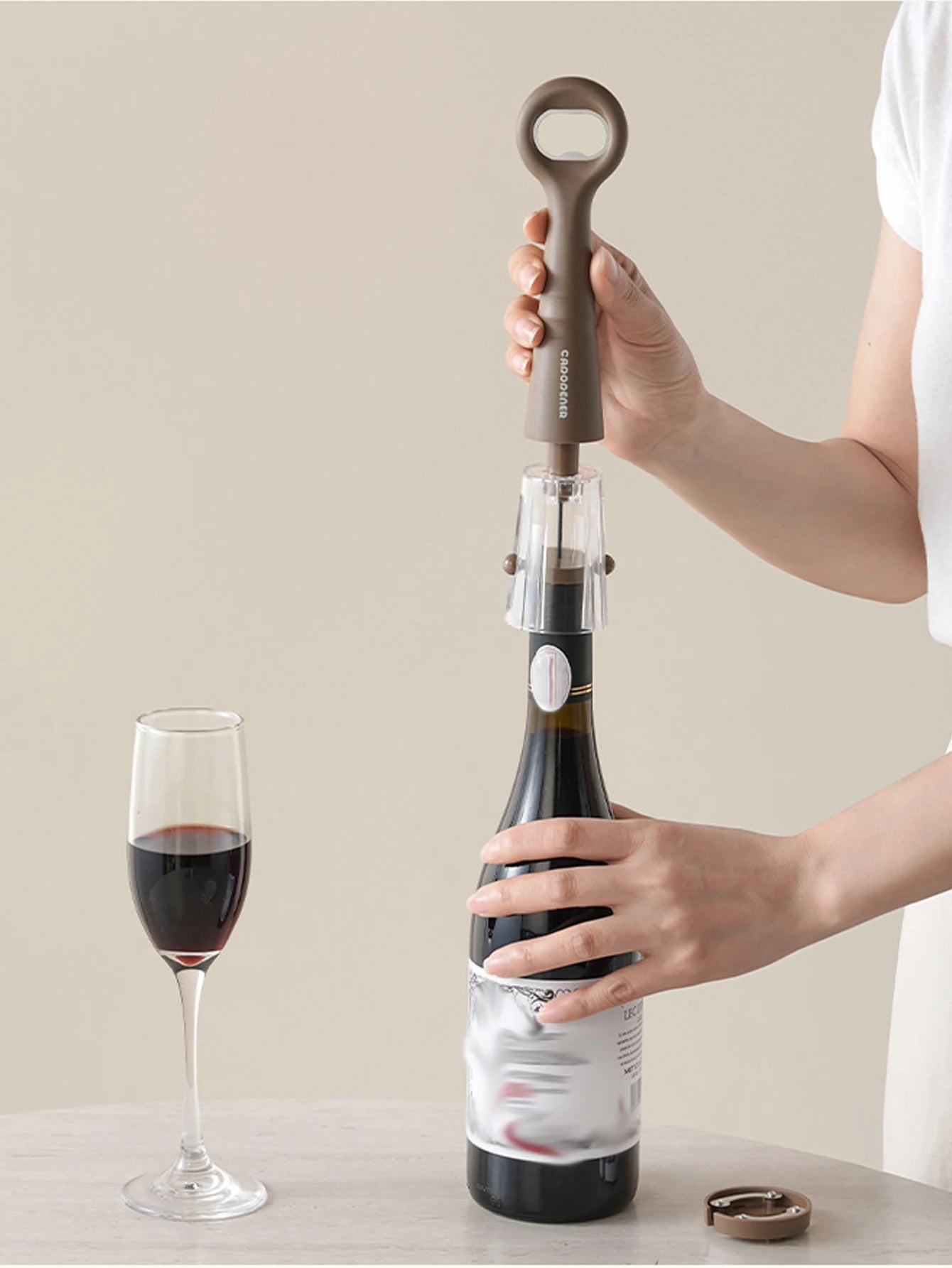 1Pc Pneumatic Wine Opener Purpose Beer Wine Opener 2-in-1 Multifunctional Wine Bottle Opener Suitable for Kitchens Bars Peaceful Pleasures Health and Wellness