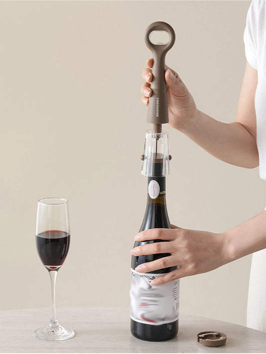 1Pc Pneumatic Wine Opener Purpose Beer Wine Opener 2-in-1 Multifunctional Wine Bottle Opener Suitable for Kitchens Bars Peaceful Pleasures Health and Wellness
