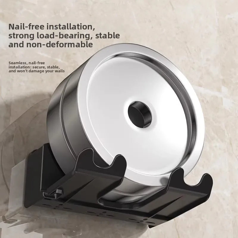 Wall Mounted Hair Dryer Holder – No-Drill 2-in-1 Storage Rack