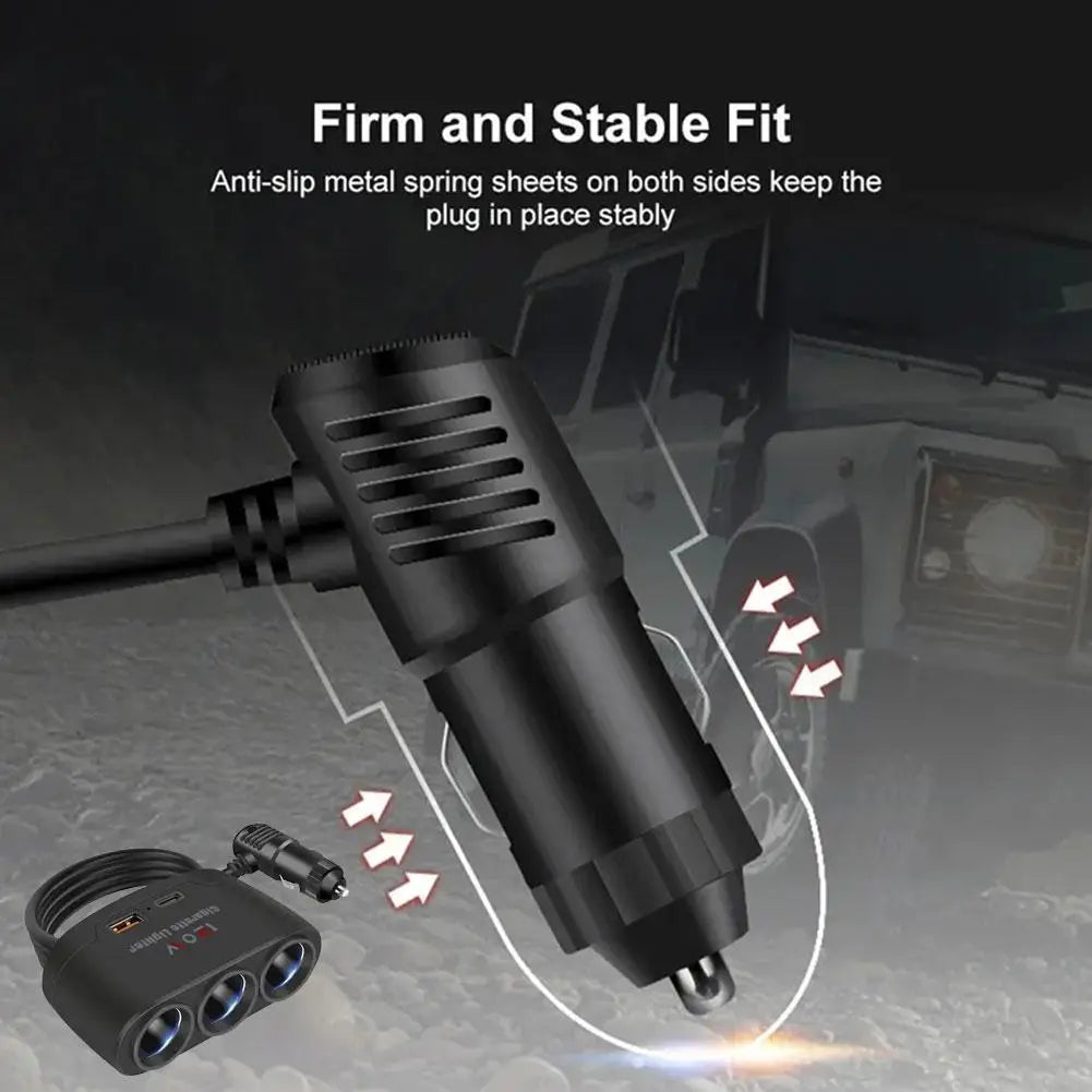 120W Dual USB Socket 3 in 1 Car Cigarette Lighter Splitter 12V 24V Fast Charger Plug Phone Power Adapter For Car DVR GPS Dashcam Peaceful Pleasures Health and Wellness