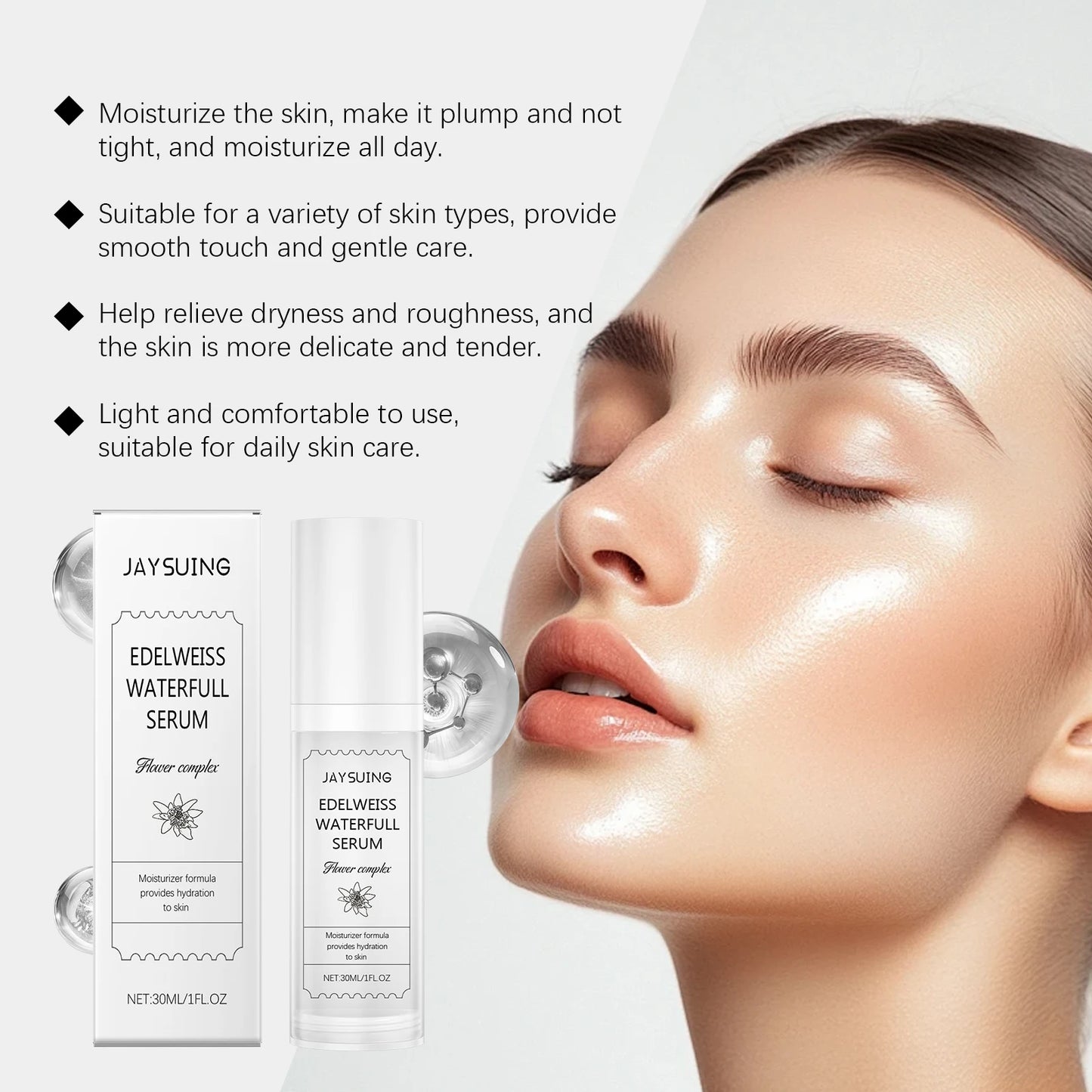 Collagen Facial Cream Deep Moisturizing Brighten Smooth Skin Reduce Fine Lines Improve Dullness Dryness Hyaluronic Acid Essence Peaceful Pleasures Health and Wellness