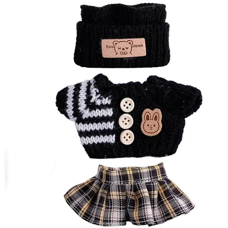 17cm Doll Sweater Pants Hat Set | 1/12 Scale Fashion Outfit