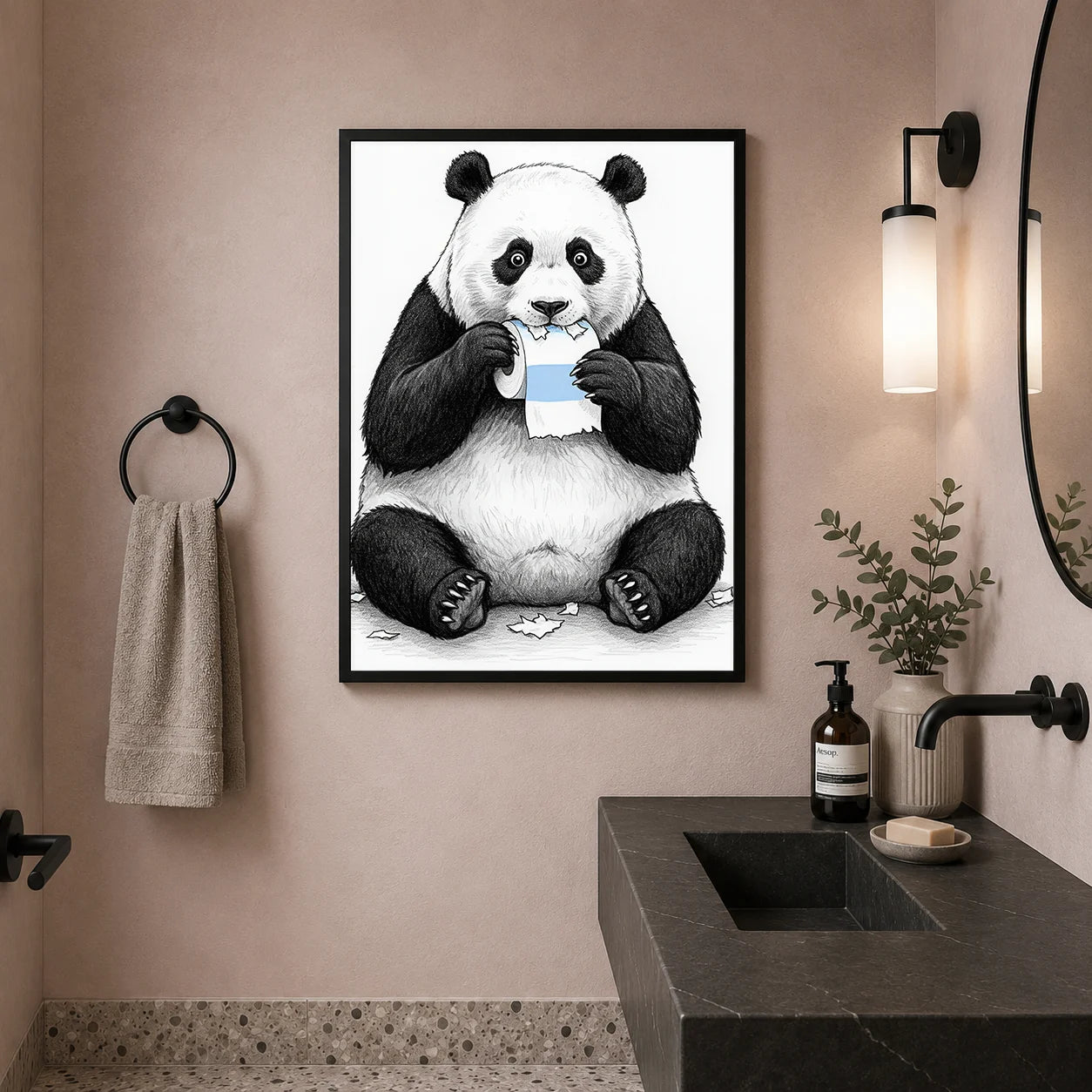Funny Black & White Animal Canvas Wall Art – Elephant & Panda Canvas Wall Art Peaceful Pleasures Health and Wellness