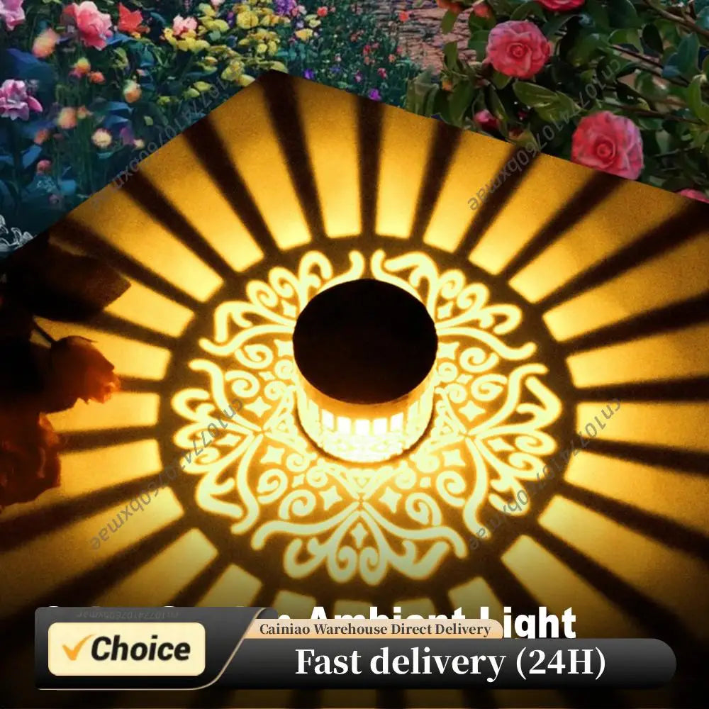 Solar Fence Lights Mandala Theme Waterproof Metal Solar Powered Deck Step Stair Lights for Garden Post Patio Backyard Decor Peaceful Pleasures Health and Wellness