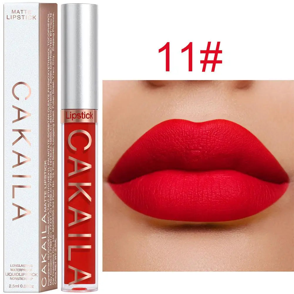 Velvet Matte Liquid Lipstick – 18 Shades, Waterproof & Long-Lasting