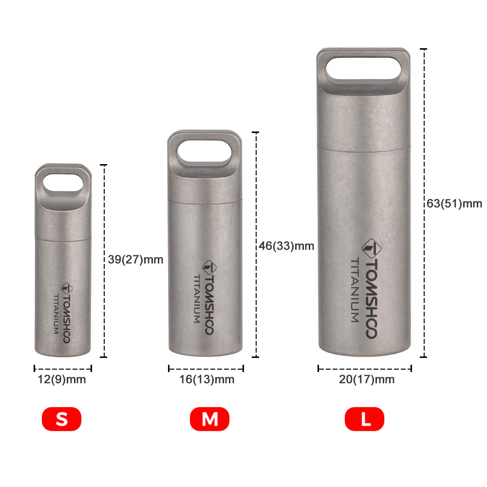 Tomshoo Titanium Mini Sealed Waterproof Storage Pill Box Perfume Case Pendants EDC Tools Eco-friendly Home Outdoor Pill Box Peaceful Pleasures Health and Wellness