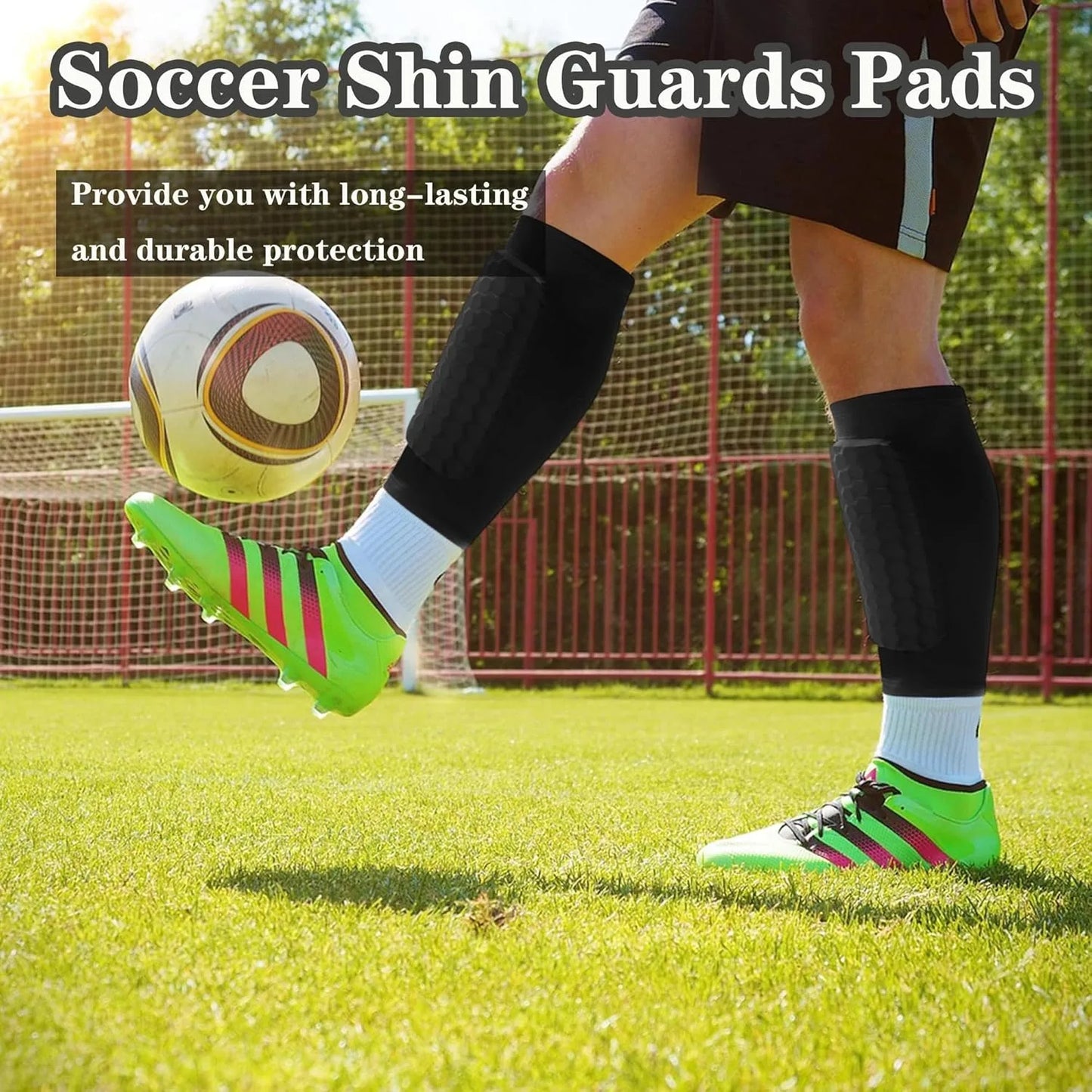 1Pcs Soccer Shin Guards Pads for Youth Adult, Shin Defender Shin Guards Kids, Calf Compression Sleeve with Honeycomb Pads Peaceful Pleasures Health and Wellness