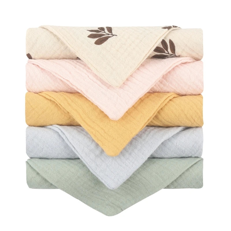 5-Pack Baby Cotton Gauze Washcloths – Soft Burp & Bath Towel