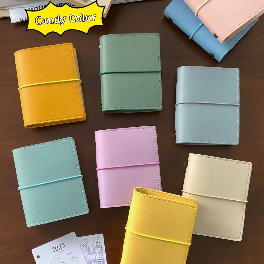 Simple M5 Loose Leaf Notebook PU Leather 50 Sheets Mini Pocket Notebook Planner Schedule DIY Binder Notebook School Peaceful Pleasures Health and Wellness