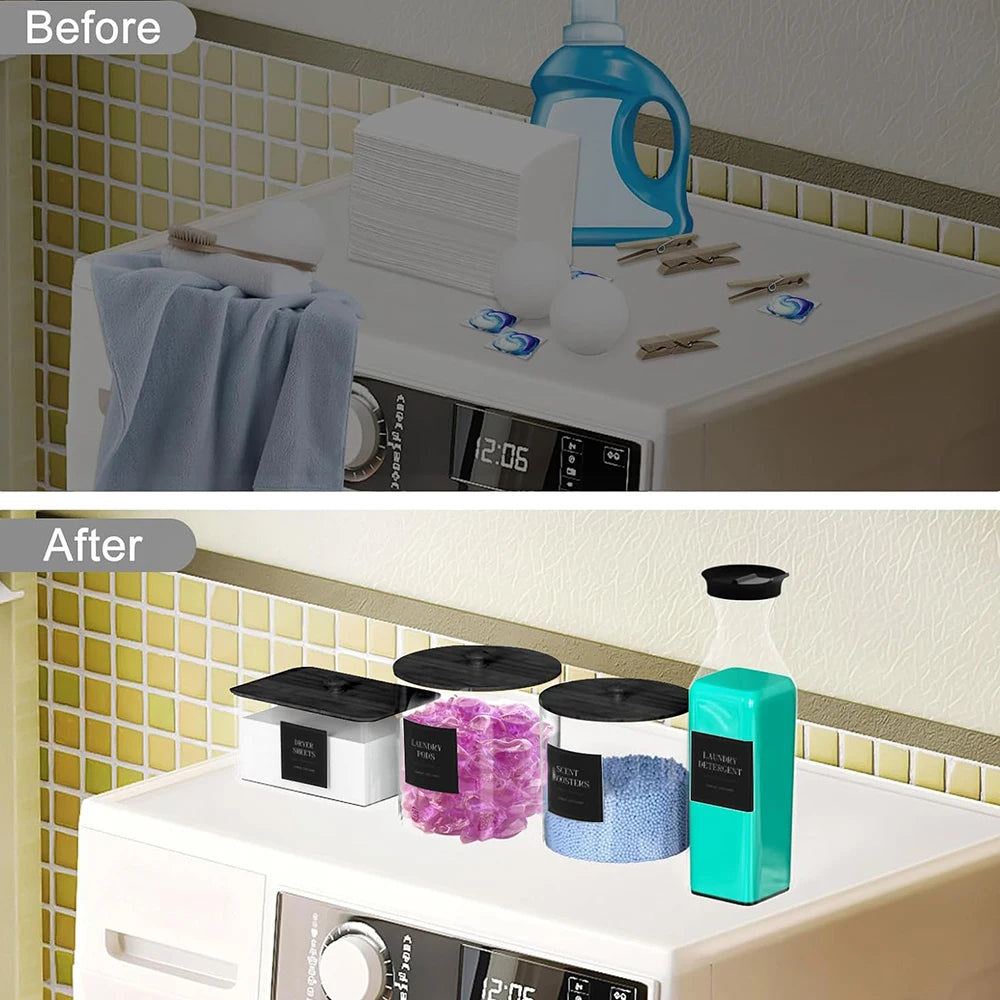 4 Pack Laundry Pods Containers & Dryer Sheet Holder & Laundry Detergent Dispenser, Laundry Room Organization and Storage Jars