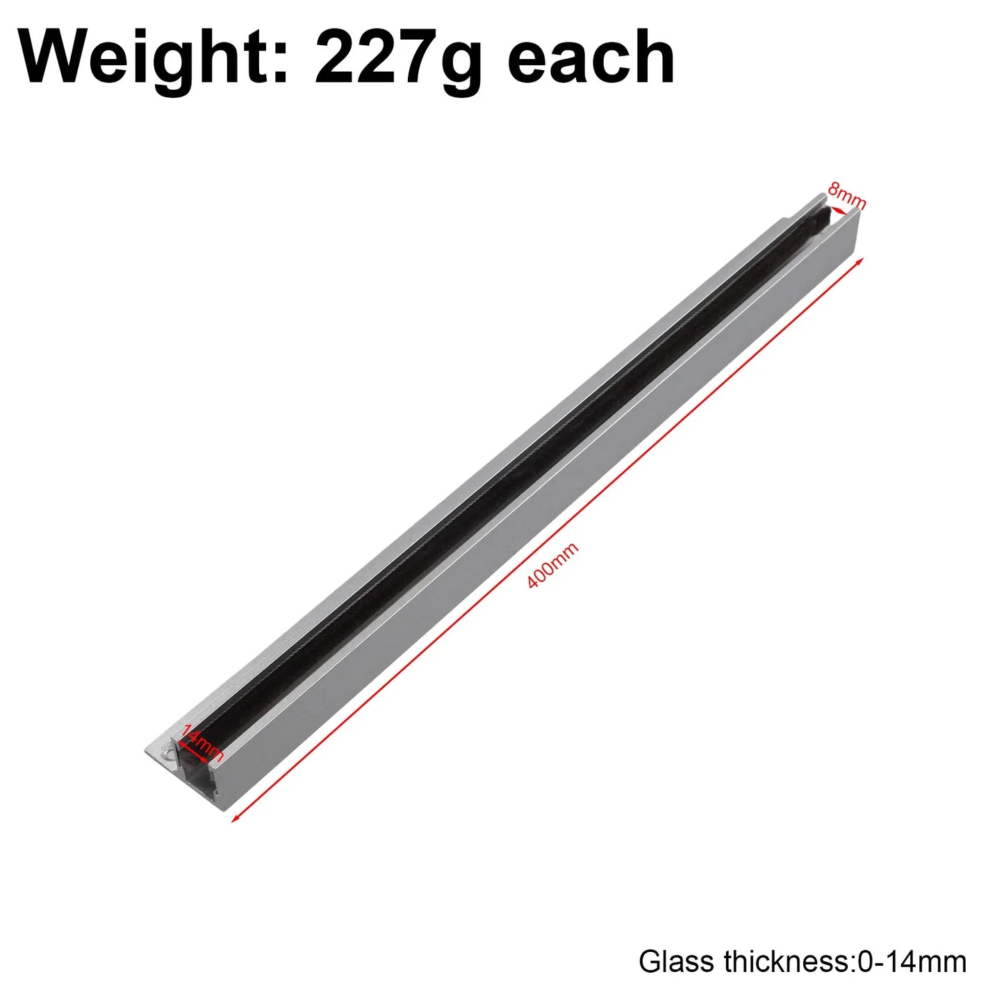 Glass Sliding Door Floor Guide Rail – Zinc Alloy, Quiet, 40cm