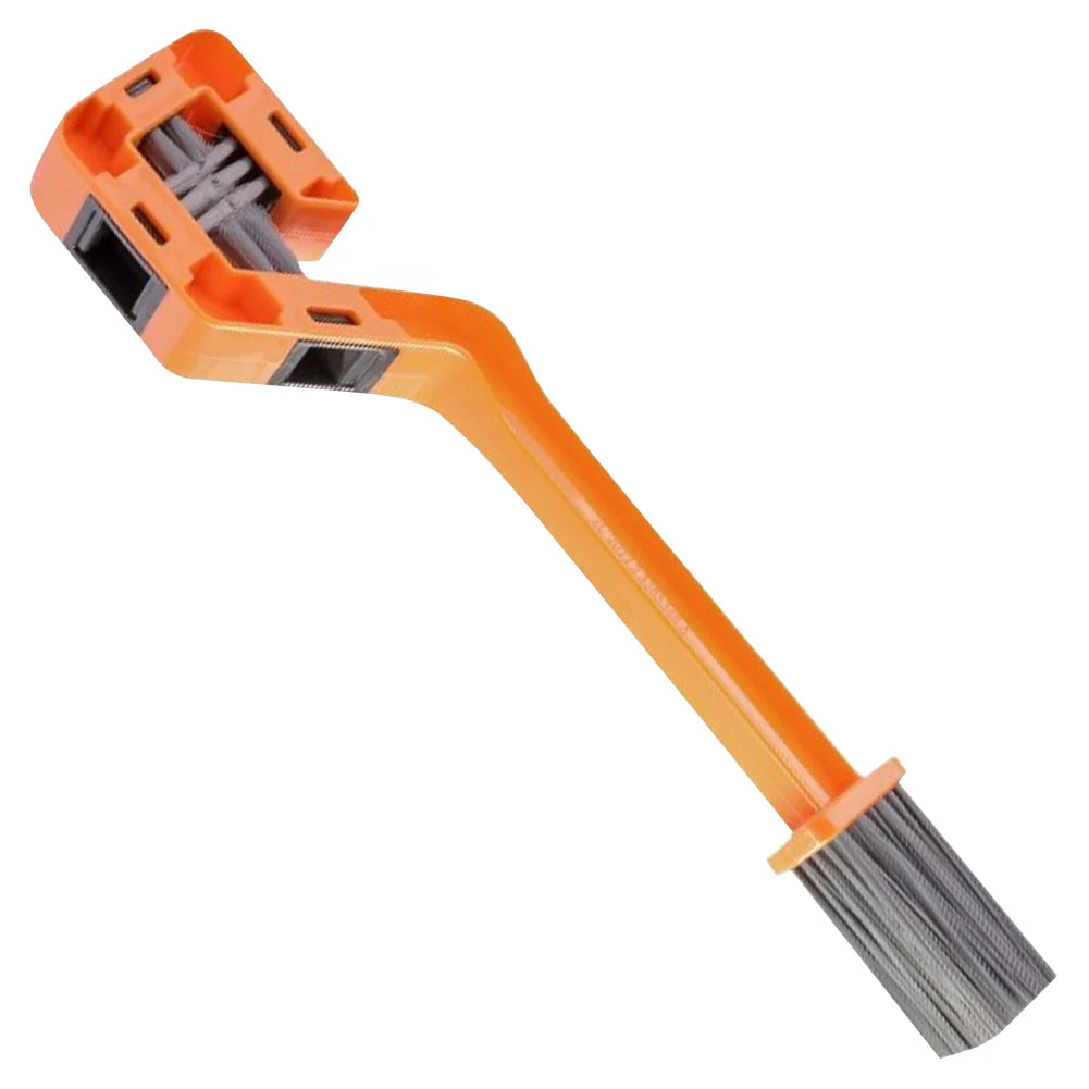 Double Head Motorcycle Chain Cleaning Brush Multifunction Portable Washer Cleaner for Motorcycle Road Bicycle Scooter Peaceful Pleasures Health and Wellness SKU-01-Orange