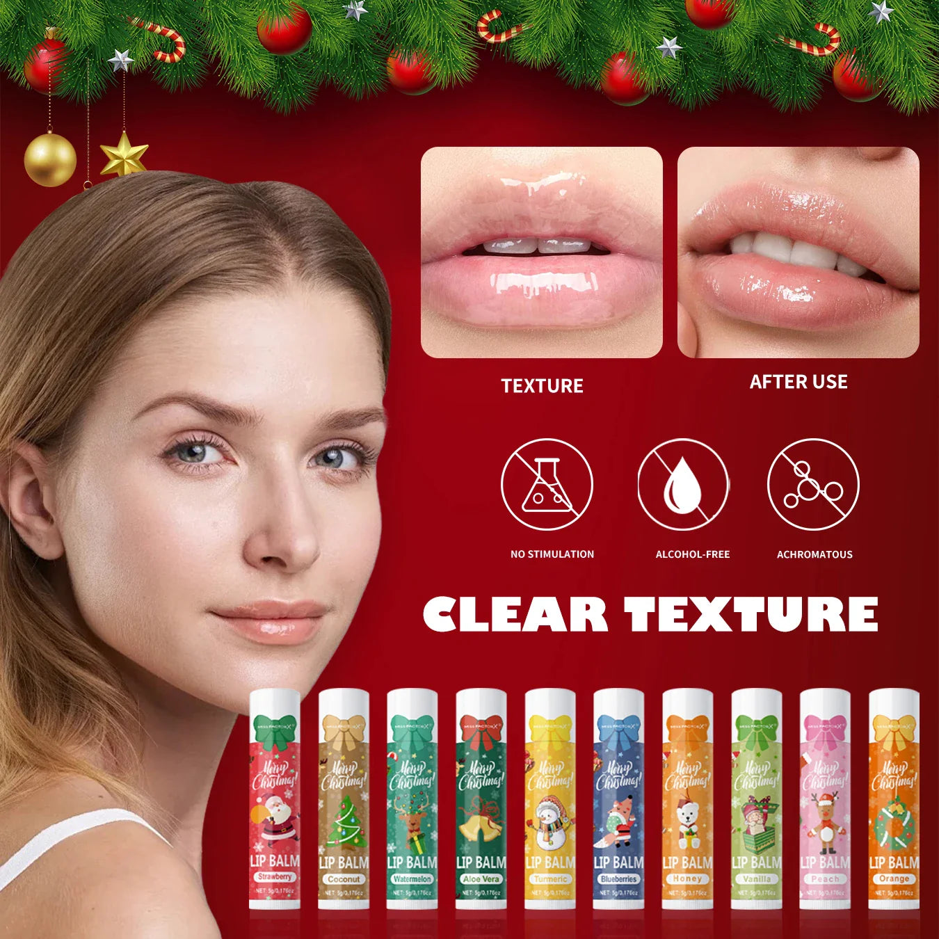 90-Piece Scented Lip Balm Set – 10 Fragrances, Moisturising