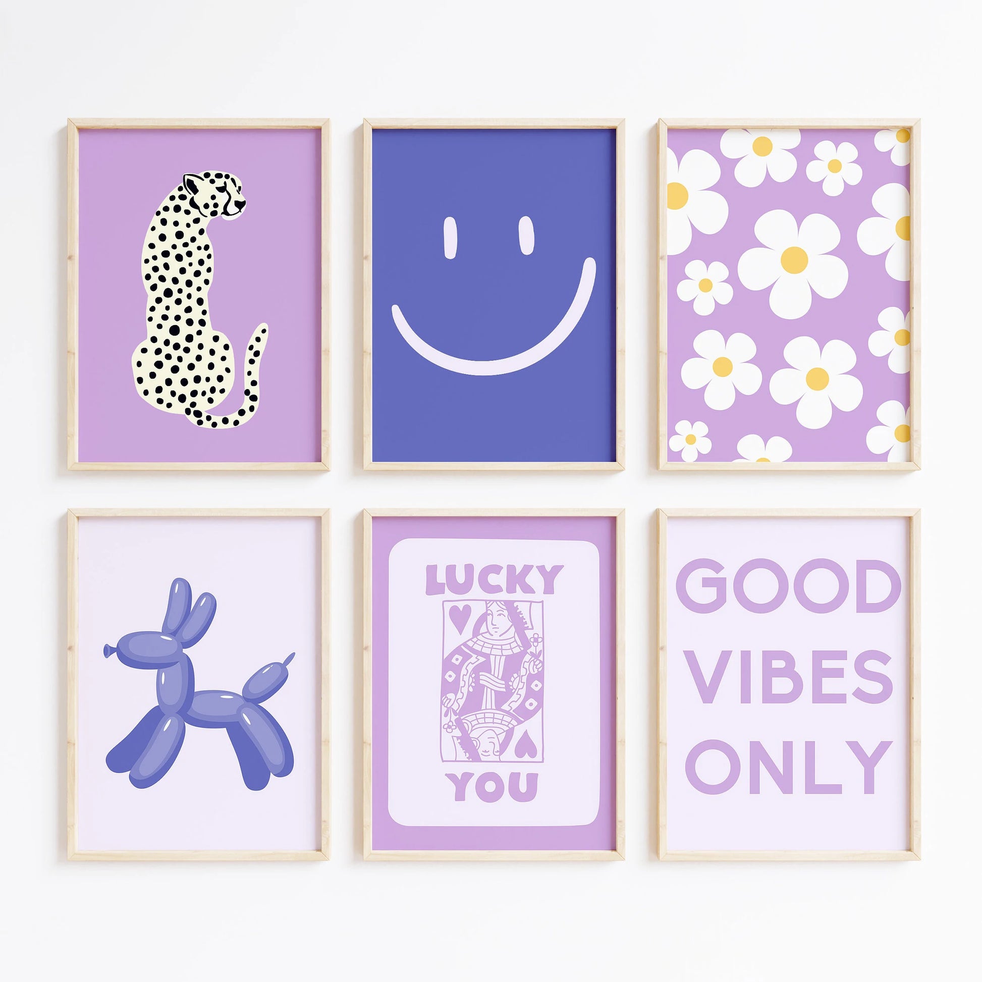 Purple Preppy Aesthetic Gallery Wall Prints Posters Trendy Retro Wall Art Collage Dorm Room Decor Funky Y2k Poster Aesthetic Peaceful Pleasures Health and Wellness