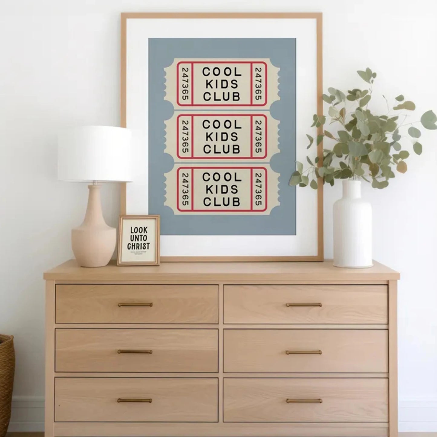 Modern Cool Kids Club Ticket Stub Wall Art Print Canvas Painting Poster Picture For Living Room,Bedroom Home Decor Peaceful Pleasures Health and Wellness