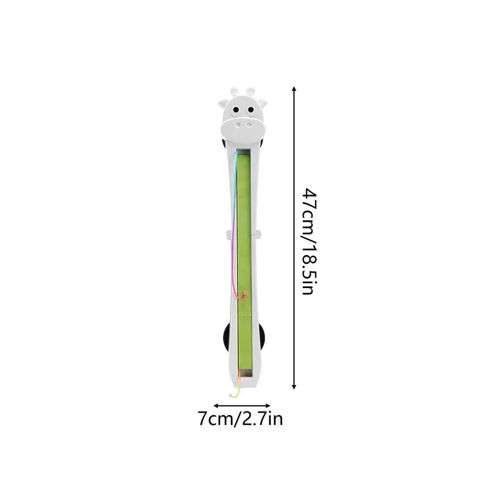 Electric Cat Teaser Wall-Mount Interactive Automatic Moving Pet Games Cat Teaser Toy for Home Indoor Outdoor Floor Play Training Peaceful Pleasures Health and Wellness White CN