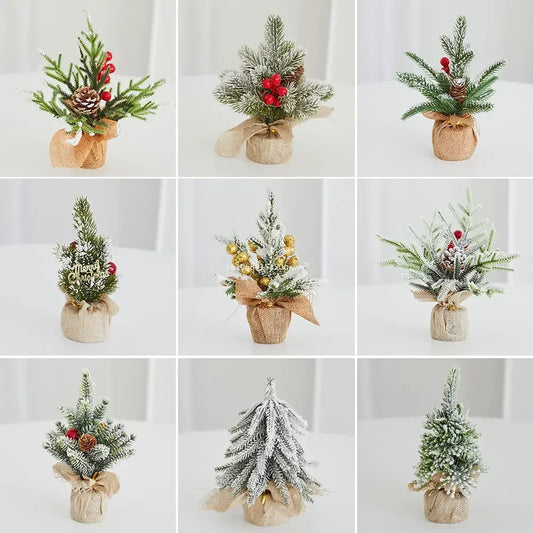 20cm Miniature Christmas Tree Mini Artificial Christmas Tree Vivid Decorations Portable Delicate Tree Ornaments Desktop Decor Peaceful Pleasures Health and Wellness