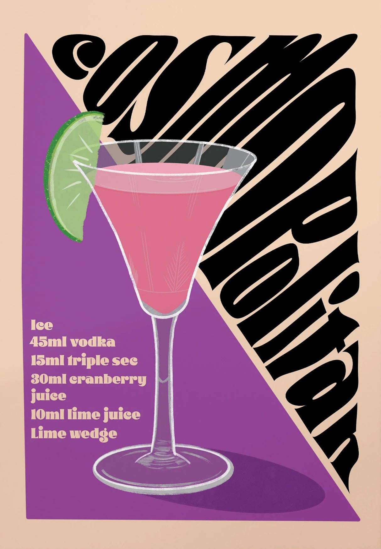 Vintage Cocktail Canvas Wall Art | Retro Bar Drinks Print