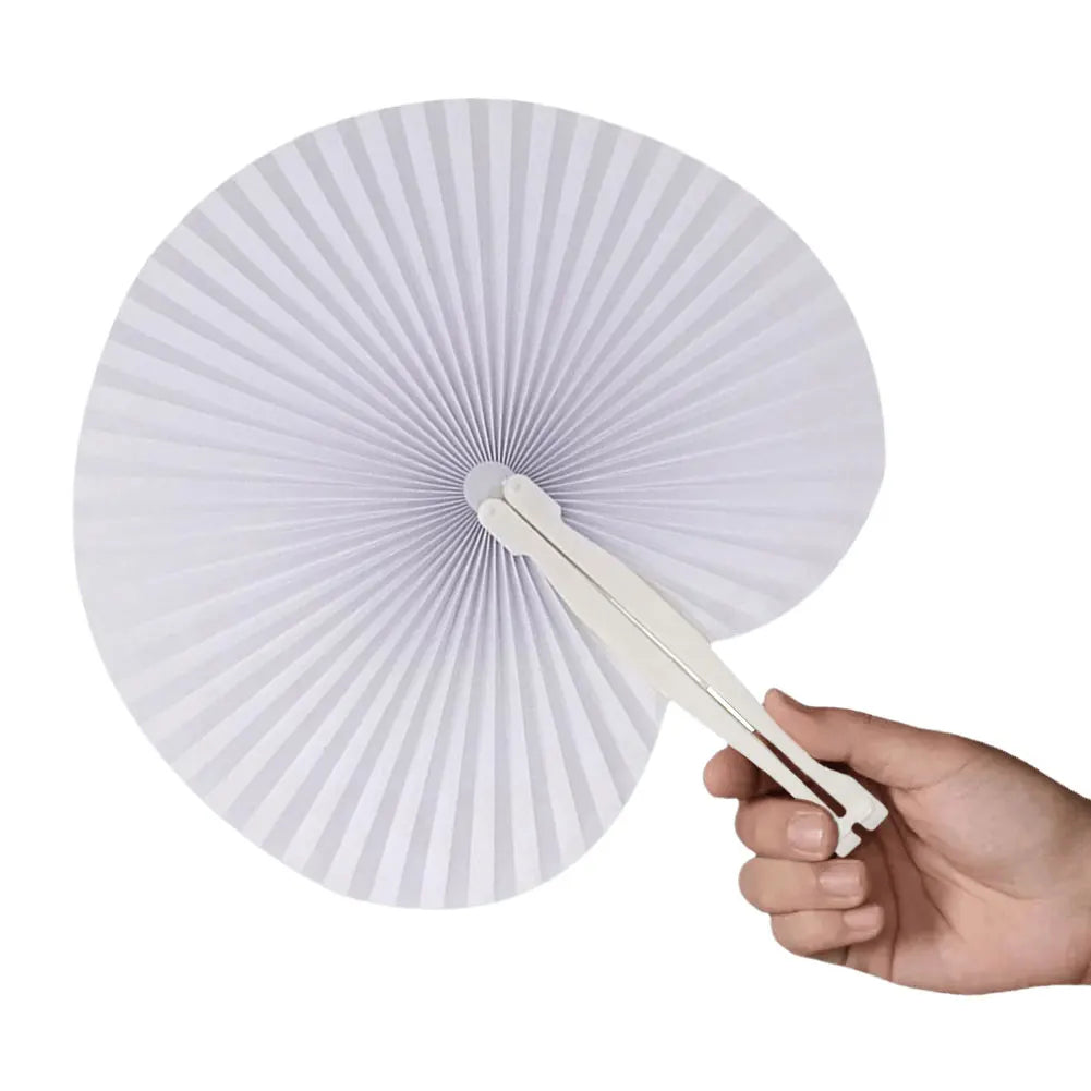 Custom White Heart Paper Fan – Wedding & Party Souvenir Gift Peaceful Pleasures Health and Wellness