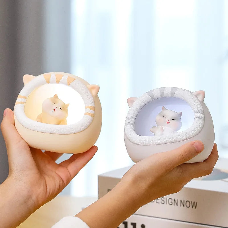 Cute Fat Cat Night Light – Kids Bedroom Atmosphere Lamp