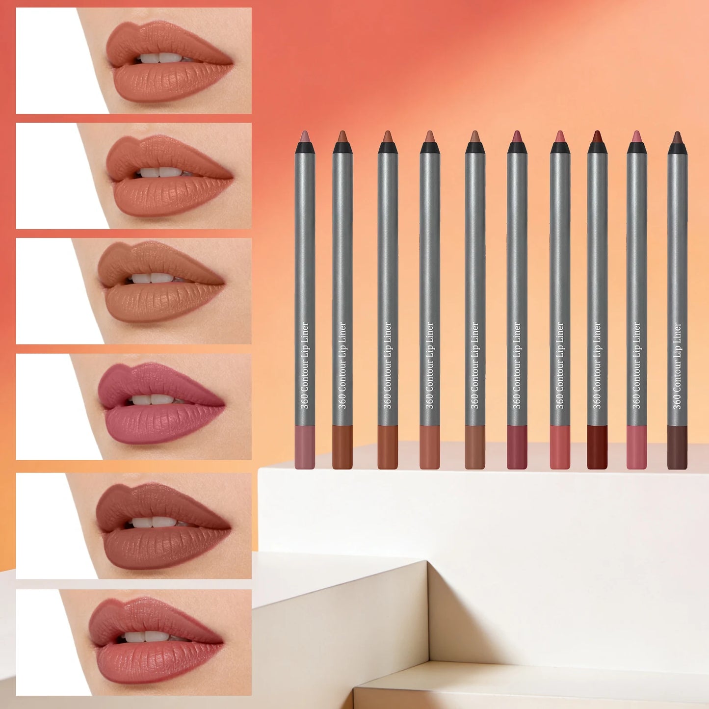 10 Colors Waterproof Lipliner Matte Lipliner Long-Lasting Smoothing Natural Pencil Natural Lasting Lipliner Lip Contour Peaceful Pleasures Health and Wellness