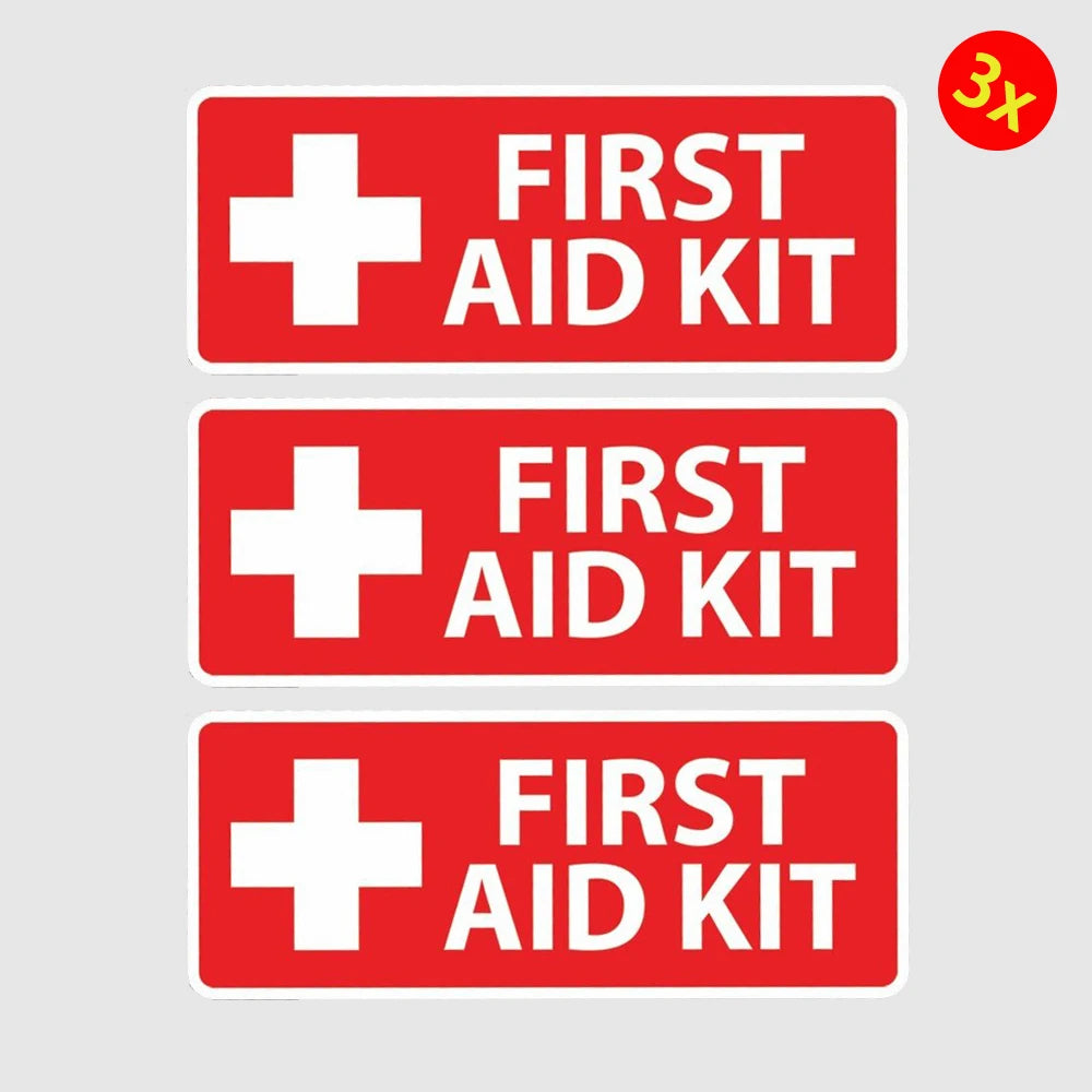 First Aid Kit Sticker Decals 5.5" OSHA Safety Labels 3-Pack