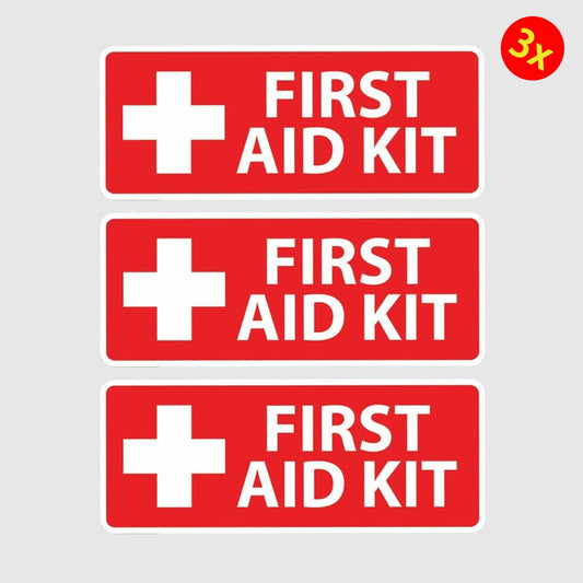3X 5.5" First Aid Kit Sticker Decal Self Adhesive Rescue Emergency Safety 1st OSHA Peaceful Pleasures Health and Wellness Default Title