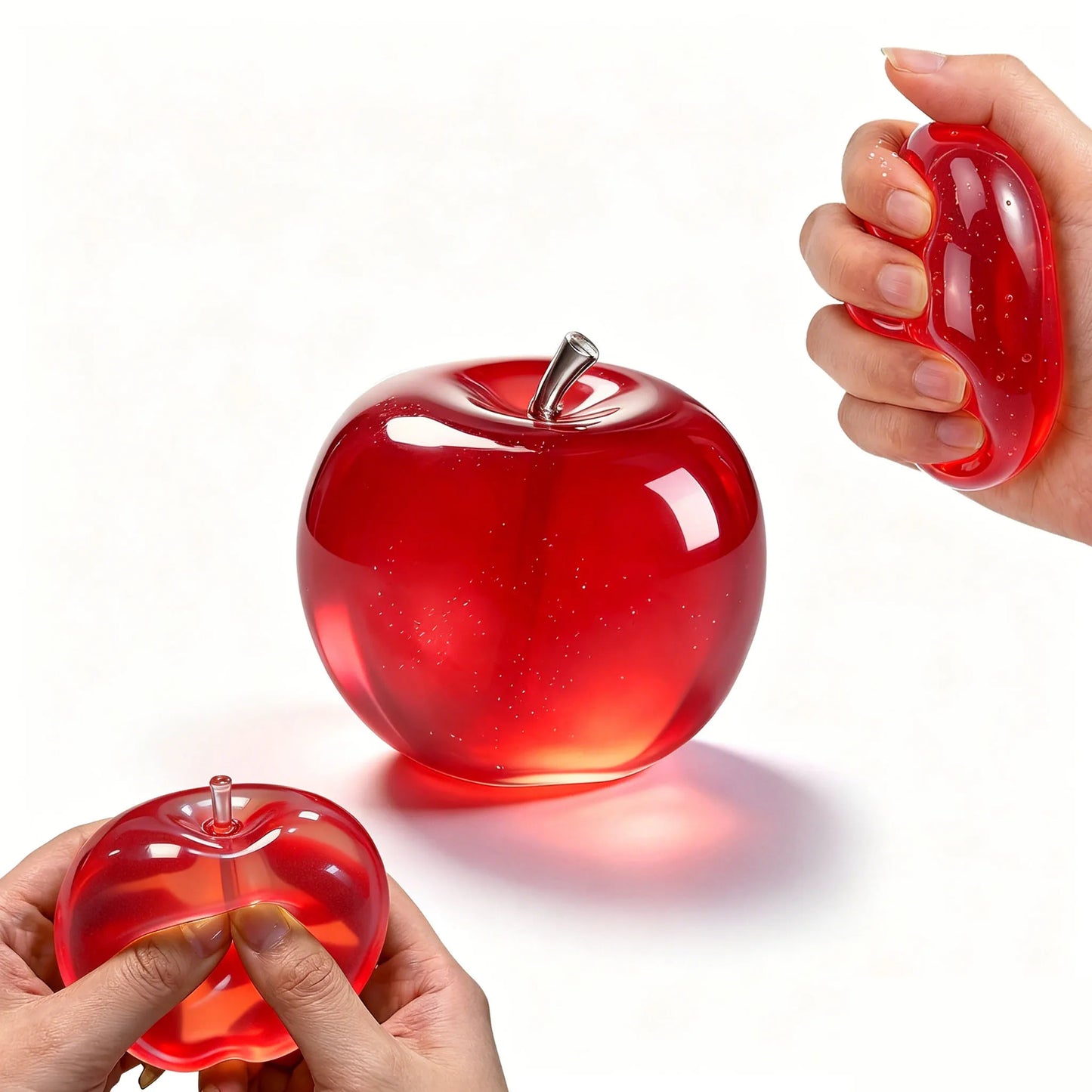Squishy Pink Apple Fidget Sensory Squeeze Toy – Kids & Adults