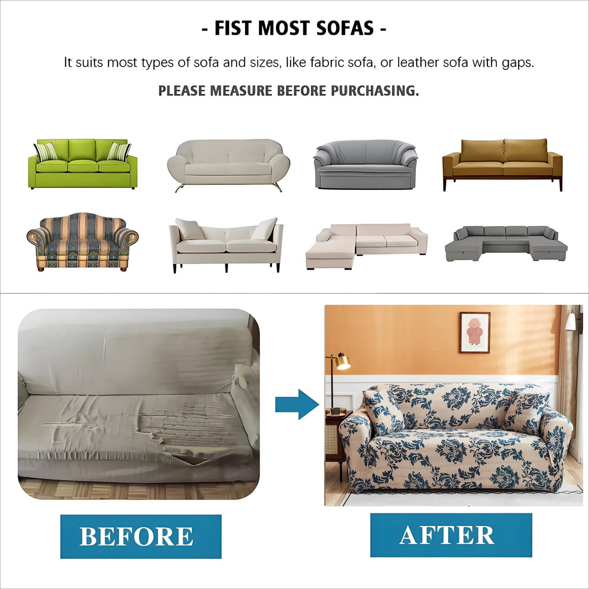 Printed Slipcover Stretch Sofa Cover with Pillowcase Couch Cover Furniture Protector For Bedroom Office Living Room Home Decor Peaceful Pleasures Health and Wellness