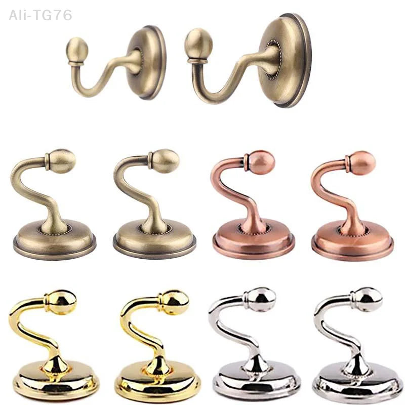 2PCS Metal Curtain Holdback Hooks – Zinc Alloy Wall Tie Backs
