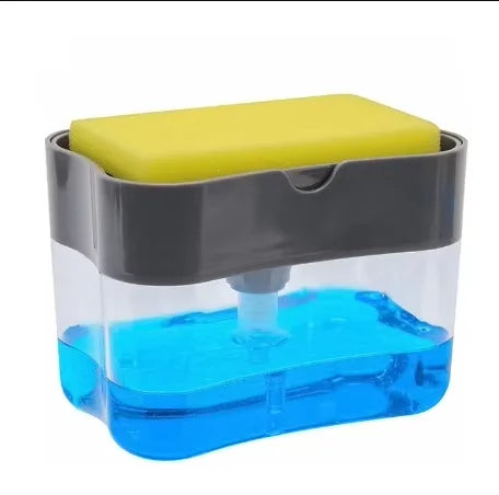 Kitchen Style Automatic Liquid Dispenser Dishwashing Brush Pot Tool Soap Dispenser with Press Cleaning Pot Brush Peaceful Pleasures Health and Wellness 3
