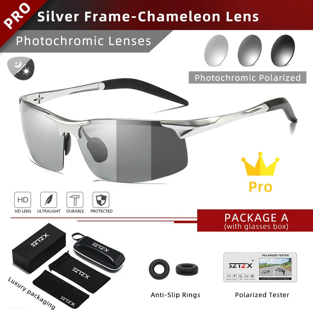 SZTZX Photochromic Polarized Sport Sunglasses UV400 Cycling