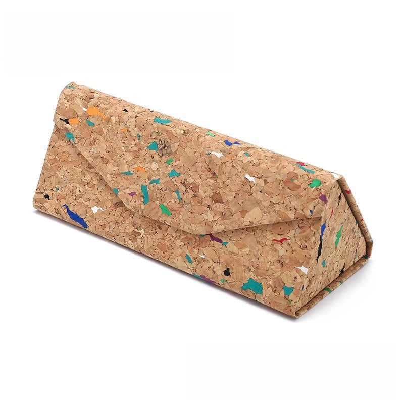 Triangle Folding Glasses Case | Plaid Snakeskin Sunglasses Box