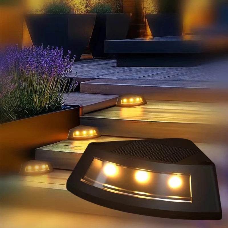 Solar Stair Lights Outdoor Waterproof LED | Garden Steps 4-8 Pack