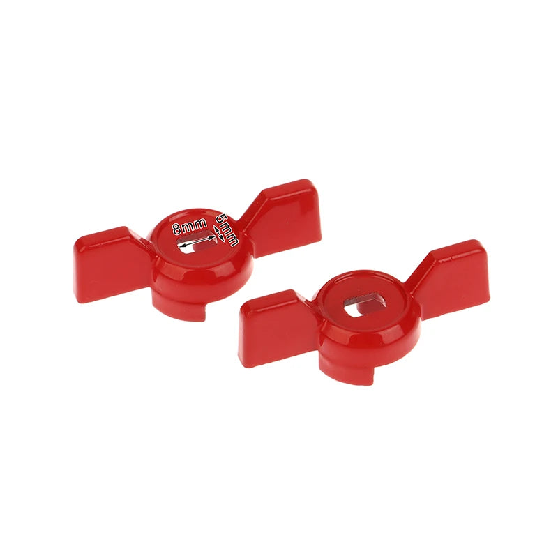 2-Pack Red Butterfly Ball Valve Handles – Aluminum, 105°C Rated