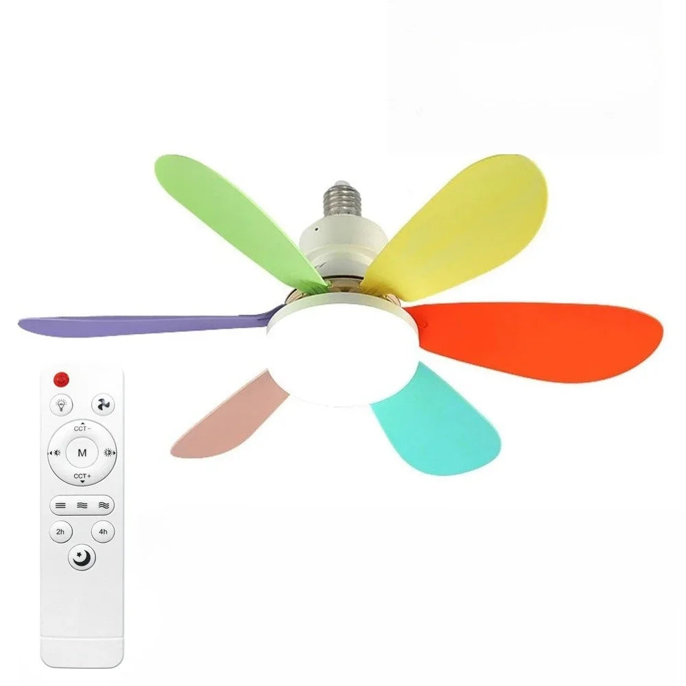 E27 LED 30W Ceiling Fan Light with Remote Control & Dimmer