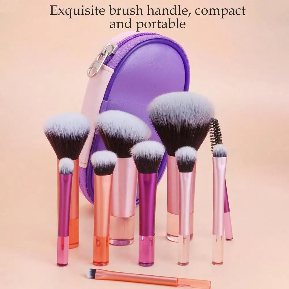 10pcs Makeup Brushes Set With Storage Bag Portable Outdoor Travel Set Eyeshadow Foundation Blush Blender Concealer Beauty Makeup Peaceful Pleasures Health and Wellness