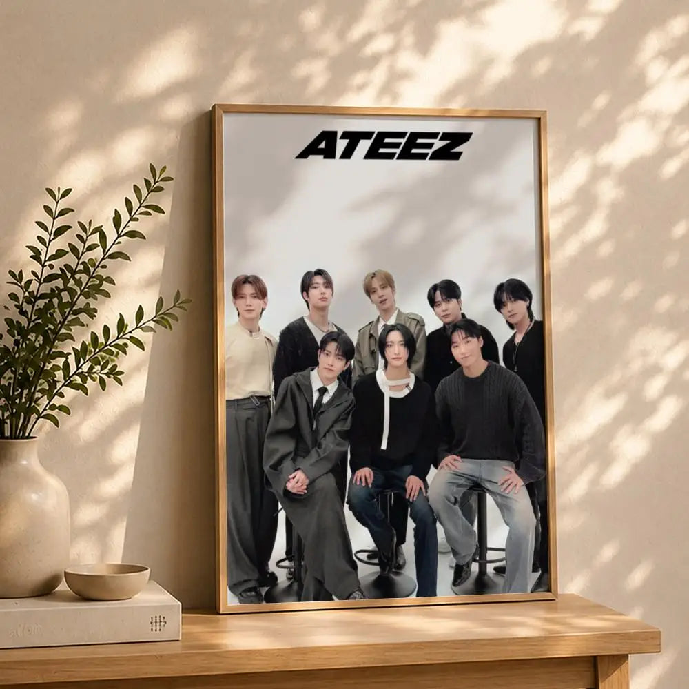 ATEEZ Kpop HD Self-Adhesive Waterproof Wall Art Poster Kpop Wall Poster Peaceful Pleasures Health and Wellness White9 30X40cmNoframe