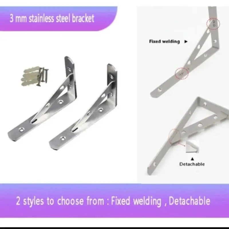 2Pcs Angle Bracket Heavy Duty For Wall Angle Bracket Stainless Steel L Type Bracket Peaceful Pleasures Health and Wellness