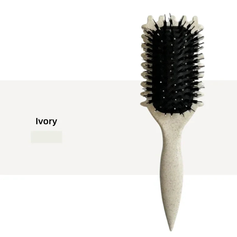 Curling Hair Styling Brush for Men & Women – Salon Quality Peaceful Pleasures Health and Wellness Ivory