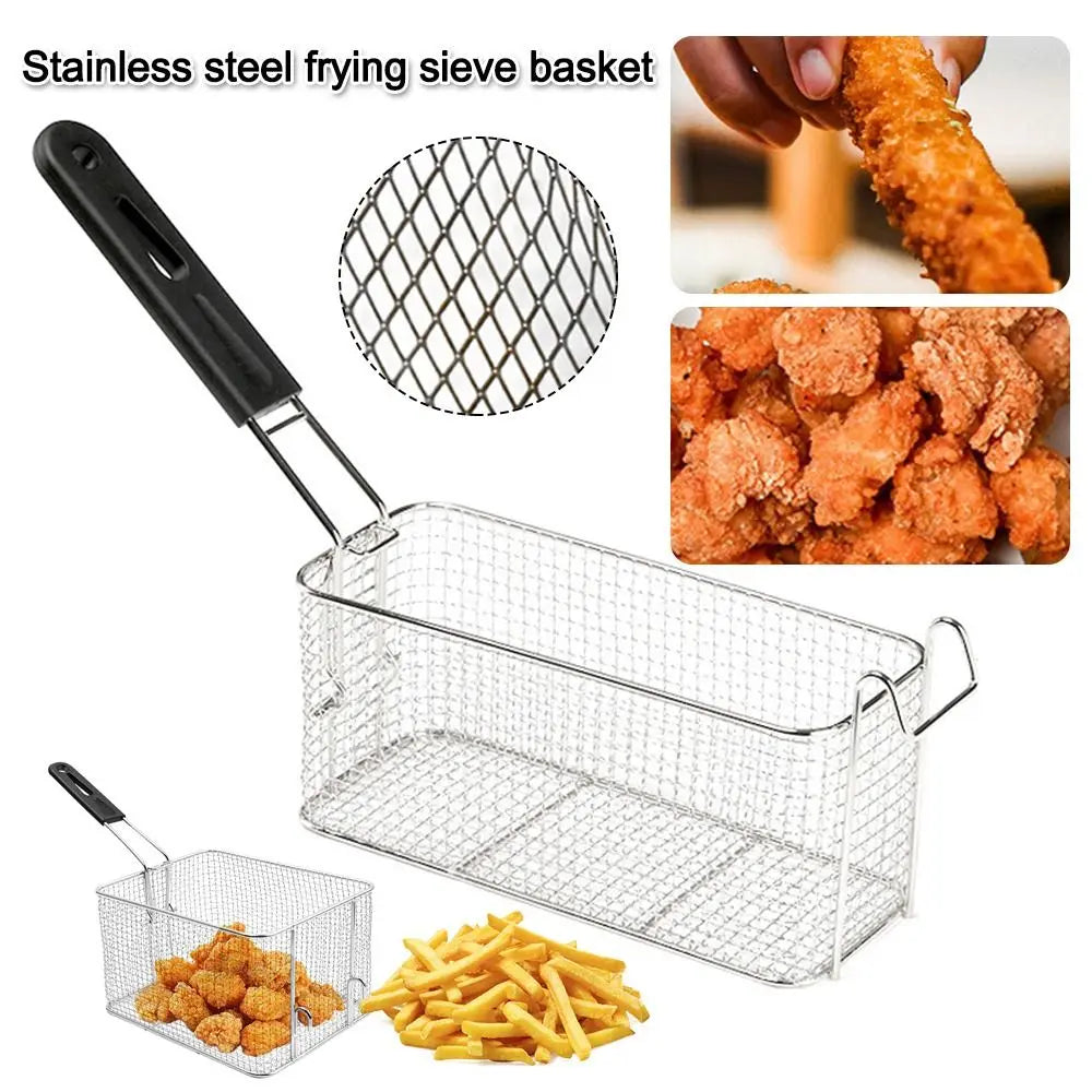 Stainless Steel Square Frying Mesh Basket | Large Capacity