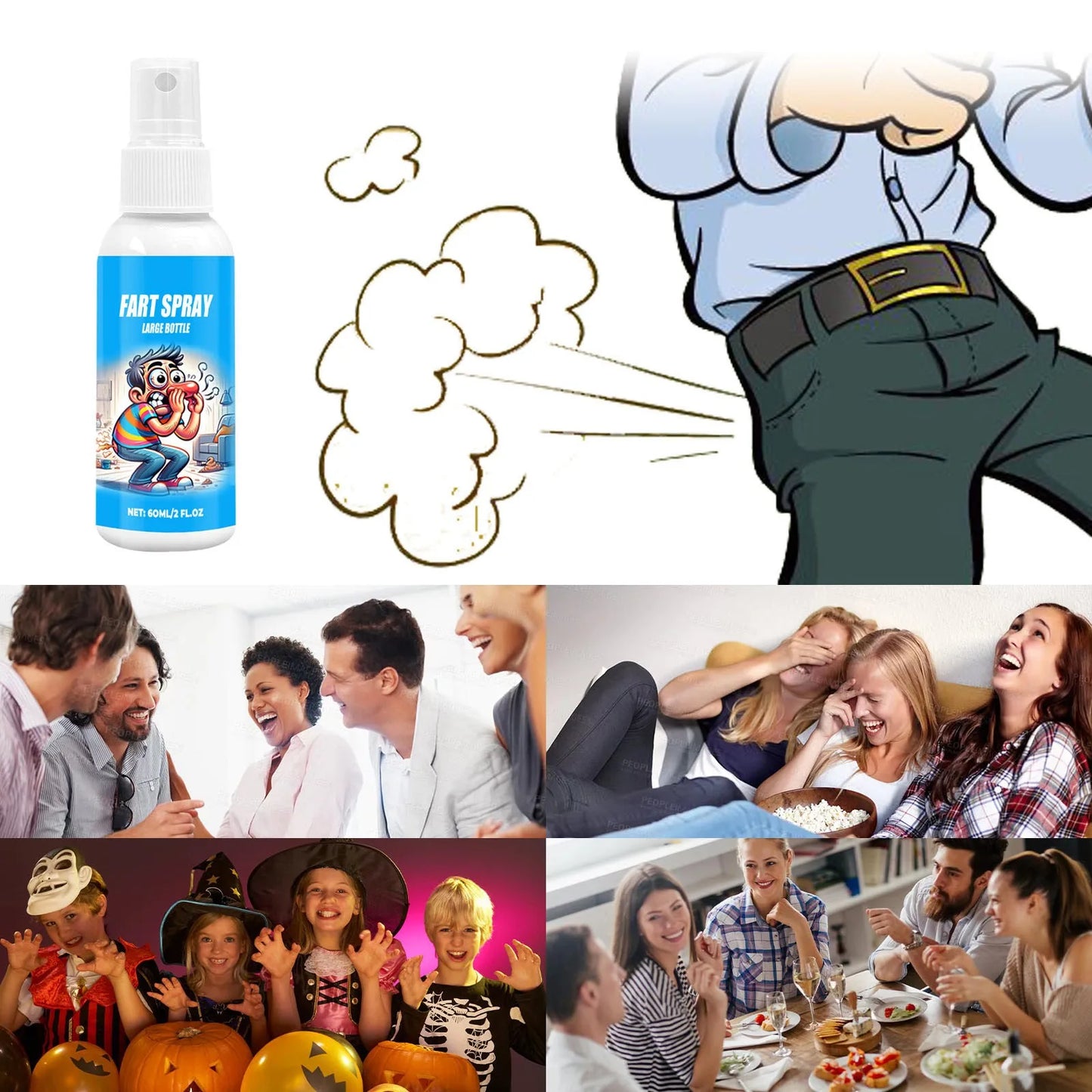 60ml Fart Spray Prank Joke Plastic Fart Gag Spray Party Supplies Spoof Odor Spray for Adults Kids Non Toxic Halloween Funny Toys Peaceful Pleasures Health and Wellness