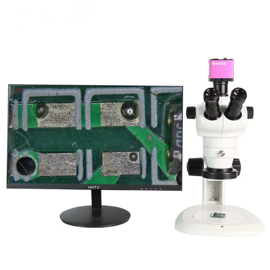 High Definition Three Eye Electron Microscope Ccd Industrial Camera Video Stereo Microscope Peaceful Pleasures Health and Wellness 8x-50x
