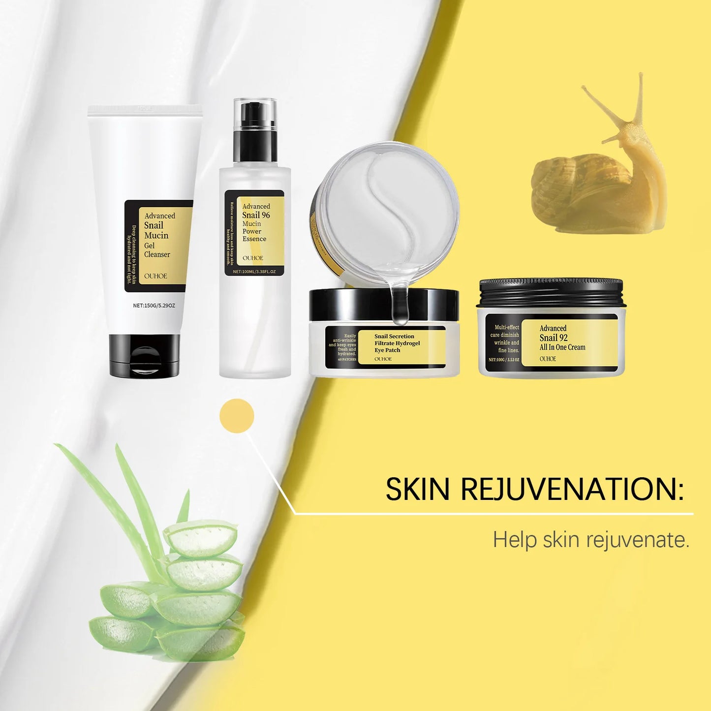 Snail Mucin 96% Skin Care Set – Hydrating & Brightening Kit