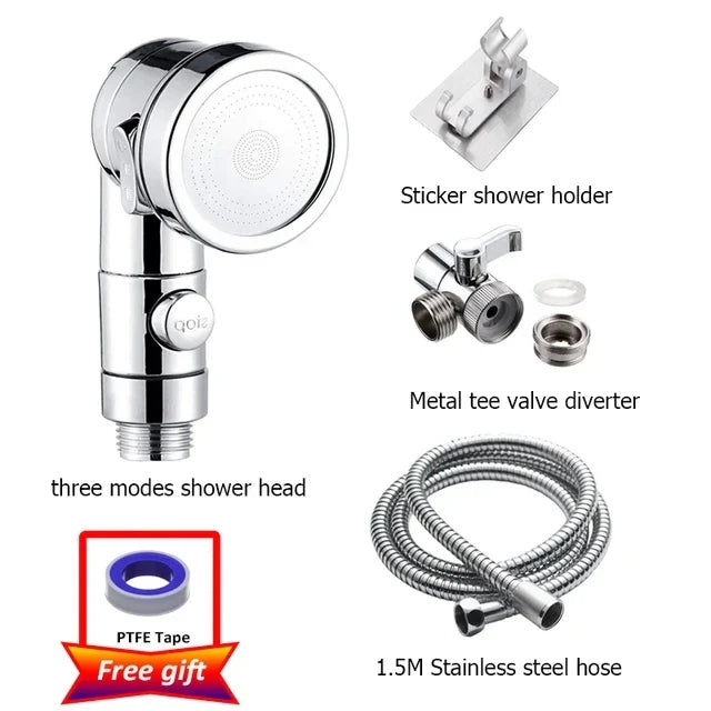 3-Mode Faucet Diverter Valve & Handheld Shower Head Adapter Set