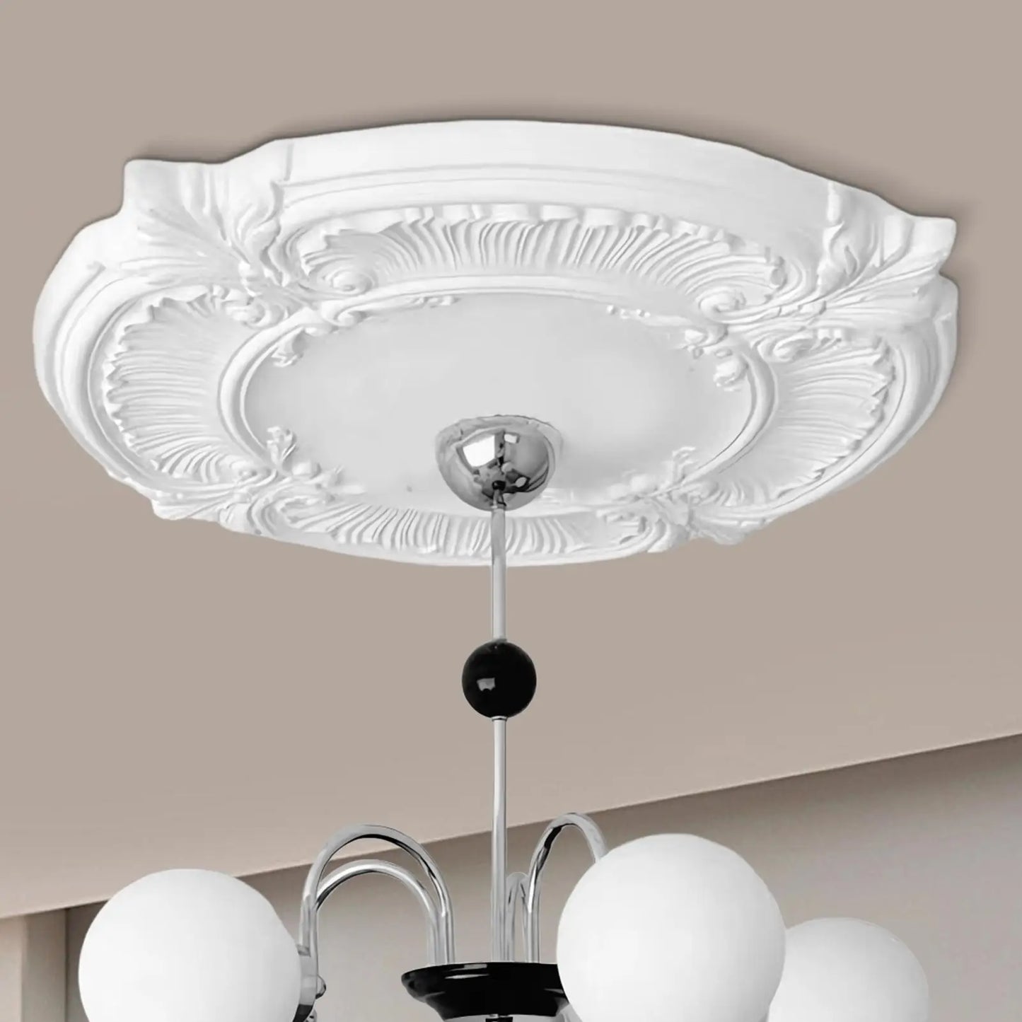 Split PU Ceiling Medallion | Art Deco 12" Chandelier Cover