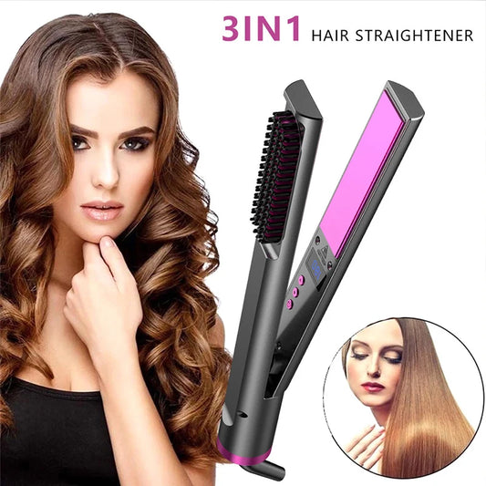 Wholesale Multifunctional Straightener Coil and Dual Use Negative Ion Electric Splint Straight Hair Comb Hair Straightener Brush Peaceful Pleasures Health and Wellness