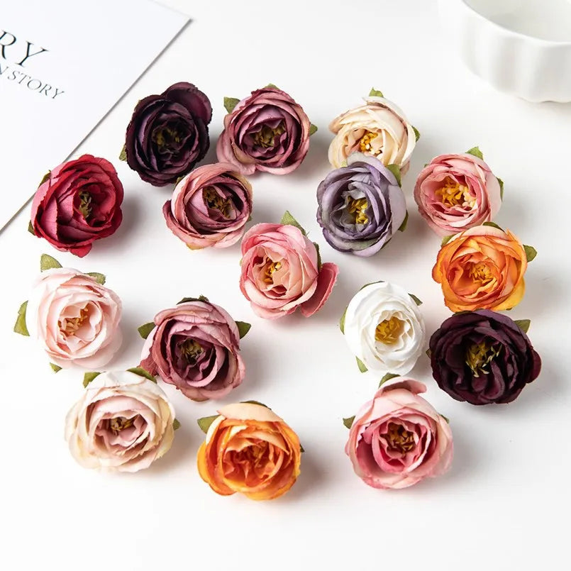 Artificial Silk Rose Flower Heads 15/30pcs – Wedding & Decor